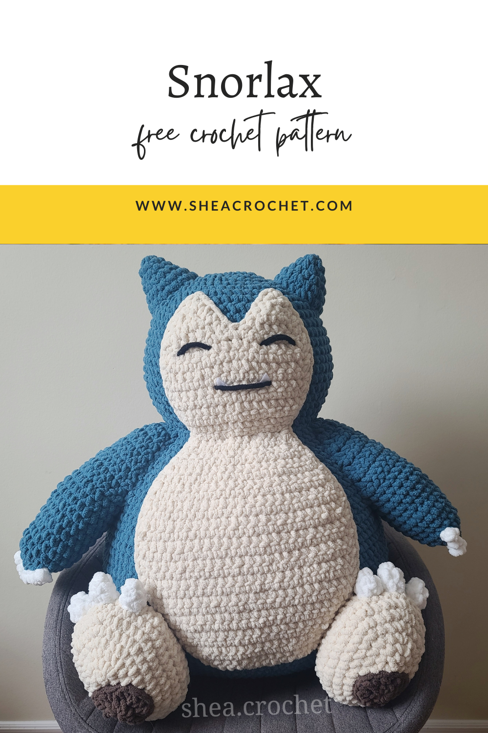 snorlax crochet pattern — shea crochet